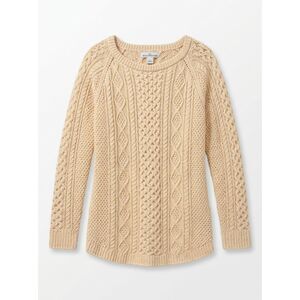L.L. Bean Signature Chunky Cable Knit Fisherman Tunic Sweater Cream Large